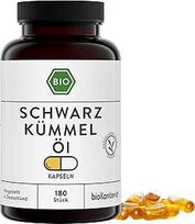 Juodųjų kmynų aliejaus kapsulės Organic Pack of 180 Vegan Capsules I Egyptian - Natural - Cold Pressed | 1000 mg per dieną - bioKontor