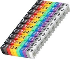 Kabelių žymėjimas, kabelių žymėjimo vamzdelis, "0-9" kabelių žymėjimo klipai, kabelių numeriai, laidų numerių žymėjimo vamzdelis, kabelių žymėjimas, spalvotas, kabelių žymeklis, kabelių žymėjimo klipas (100 vnt., 2,5 mm²)