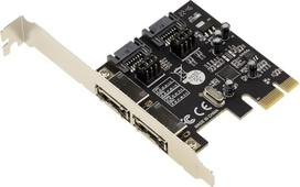 KALEA-INFORMATIQUE PCI Express PCIe 2 prievadų SATA 3 6G valdiklio kortelė - vidiniai SATA ir (arba) išoriniai eSATA prievadai su ASM1061 mikroschemų rinkiniu