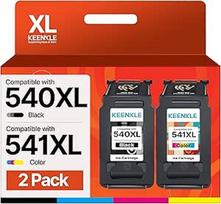 KEENKLE PG-540 XL CL-541 XL restauruota rašalo kasetė, suderinama su "Canon" spausdintuvų kasetėmis 540 541, skirta "Pixma TS5150 MG3650 MG3600 MG4250 MX475 MX375 MX535 MG3150 MG3500 (1 juoda, 1 spalvota)