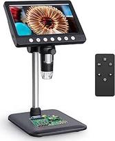 LCD skaitmeninis mikroskopas monetoms, 7 colių 1080P USB mikroskopas, 50X-500X skiriamoji geba, mikroskopas su 8 reguliuojamomis LED lemputėmis, suderinamas su kompiuterio vaizdu, idealiai tinka suaugusiesiems