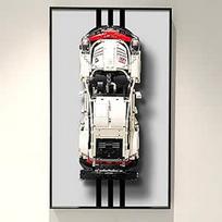 Lego Technic Porsche 911 RSR 42096 lenktyninio automobilio sieninė priekaba, suderinama su Lego Porsche, dovanų idėjos Lego automobilių montavimo ant sienos entuziastams, dydis: 75 x 45 cm