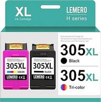 Lemero 305 XL kasetės, suderinamos su HP 305 spausdintuvo kasetėmis, skirtomis HP Deskjet 2720e 2720 2720 2710e 2710 2700 2700e Plus 4120e 4100e Envy 6000e 6000 6020e 6032e 6420e 6430 6430 6400(juoda/spalva, pakuotė