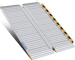 LIEKUMM Neįgaliųjų vežimėlių rampa 121 x 77 cm, 450 kg keliamoji galia Neįgaliųjų vežimėlių rampa sulankstoma, aliumininė neįgaliųjų vežimėlių rampa laiptams, laipteliams, borteliams, slenksčio rampa elektriniams vežimėliams, vaikiškiems vežimėliams