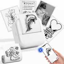 Lipdukų spausdintuvas, mini spausdintuvas M02L, mini spausdintuvas išmaniajam telefonui, skirtas vaikų dienai, gimtadieniui, studijoms, suderinamas su "iOS" ir "Android", skirtas "pasidaryk pats" kūrybai, dienoraščiams, užrašams, anatominėms diagramoms, 1