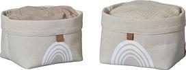 LOVE IT STORE IT Premium Storage Baskets - Vaikų kambario ir vonios kambario saugojimo krepšelių rinkinys smėlio spalvos - vaivorykštės motyvas - smėlio spalvos - 2 dydžiai