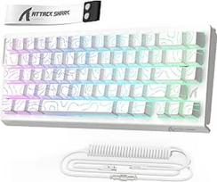 MAMBASNAKE x Attack Shark X68HE mechaninė klaviatūra su greito paleidimo magnetiniu jungikliu, 0,01 mm reguliuojamas suveikimas, laidinė 60% žaidimų klaviatūra su susukamu kabeliu, 8KHz, SOCD (balti kontūrai)