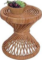 Mendler HWC-M31 Šoninis staliukas, gėlių staliukas, rotango staliukas, kavos staliukas, apvalus, 43 x 38 x 38 cm, "Cubu Rattan Natural