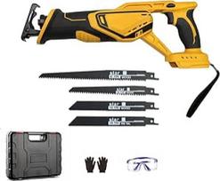 Mini akumuliatorinis pjūklas "Dewalt" 21 V, elektrinis grandininis pjūklas su 4 pjūkleliais, belaidis kintamo greičio pjūklas metalui, medienai ir PVC (be akumuliatoriaus)