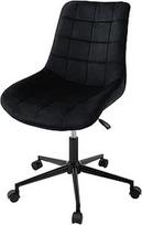 ML-Design biuro kėdė, juoda, aksominė sėdynė, metalinis rėmas, minkšta kėdė su atlošu, reguliuojamo aukščio, 360° pasukama kėdė su 5 ratukais, ergonomiška biuro kėdė namams ir biurui