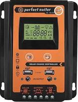 MPPT saulės valdiklis, 12 V/24 V saulės įkrovos valdiklis su LCD ekranu ir dviguba USB jungtimi, automatinis sistemos įtampos nustatymas, 30 A, numatytoji vertė