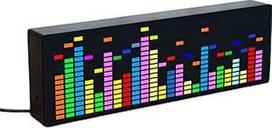Muzikinis spektro ekranas, muzikinis spektro analizatorius, VU matuoklis, RGB garso lygio indikatorius, stiprintuvo plokštė, spalvotas LED ekranas, laidų valdymas