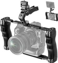 NEEWER Universalus fotoaparato narvas su viršutine rankena, priedų monitoriaus laikiklis, "Arca" tipo fotoaparato gimbalinis stabilizatorius, dvi rankenos ir 3/8 colio, suderinamas su "SmallRig" priedais CA016T+MA006