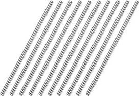 Nerūdijančio plieno linijiniai velenai, 10 apvalių strypų pakuotė, pagaminti iš 304 nerūdijančio plieno, skersmuo 2-3 mm, ilgis 500 (skersmuo 2 mm)