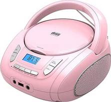 Nešiojamas CD grotuvas vaikams - radijo kompaktinių diskų "Boombox" su "Bluetooth", FM radiju, USB įvestimi, AUX prievadu ir ausinių lizdu, CD grotuvas namams ir lauke (rožinis)