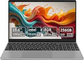 Nešiojamasis kompiuteris su 15,6 colių Full HD IPS ekranu, pirštų atspaudų atpažinimo funkcija ir apšviesta klaviatūra, 8GB RAM, 256GB SSD, "Intel Quad-Core N5100", plonas dizainas, skirtas verslui, universitetui ir namų biurui