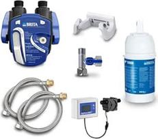 Neues Wasser Group | Vandens filtras po kriaukle: "Brita" filtro galvutė, "Brita" filtras P1000, filtro keitimo indikatorius (Digiflow vandens laikrodis), lanksti žarna, kampinio vožtuvo adapteris
