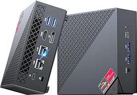NiPoGi mini kompiuteris AMD Ryzen 7 5700U (8C/16T, iki 4,3 GHz), 16GB DDR4, 512GB M.2 SSD mini stalinis kompiuteris WiFi 6, dvigubas LAN, 4K trigubas ekranas, mini kompiuteris su VESA, skirtas mokyklai, biurui ir namų teatrui, DP/HDMI