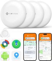 NOVOO "Air Tag Key Finder" išmanusis seklys, suderinamas su "Apple" programėle "Where is App" (iOS) arba "Google" programėle "Find My Device App" (Android) "Bluetooth KeyFinder" keičiama baterija bagažui, krepšiams, lagaminams, pakuotė