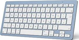 OMOTON "Bluetooth" klaviatūra "Mac", kompaktiška belaidė klaviatūra, suderinama su "MacBook Pro/Air", "iMac", "iMac Pro", "Mac Mini", "Mac Pro", QWERTZ DE išdėstymas, mėlyna