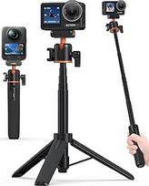 Osmo Action Mini-Stativ Halter für DJI Action 5 Pro/4/3, Osmo 360, Kleines Tripod Halterung mit Kugelkopf, 2-in-1 Selfie-Stick/54 cm Verlängerungsstab/Reise Vlog Handgriff/Zubehör