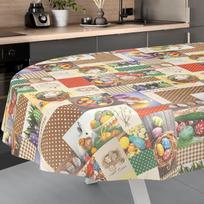 Ostara Oilcloth staltiesė Skalbiama aliejinė staltiesė Sodo staltiesė Lauko patalpų ovalus 240 x 140 cm nupjautas kraštas