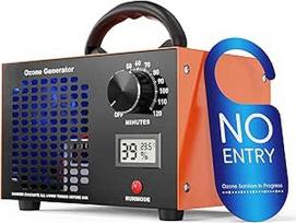 Ozono generatorius - 60000 mg/H ozono prietaisas iki 320 ㎡ su temperatūros ir drėgmės ekranu, 120 minučių laikmatis, O3 ozono oro valytuvas automobiliui, garažams, namams, viešbučiams, virtuvei, naminiams gyvūnams, kvapų valymui