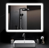 PESENXAN Vonios veidrodis su apšvietimu 80 x 60 cm, LED vonios veidrodis su apšvietimu, apsauga nuo rūko, 2 šviesos spalvos, 3000 K / 6500 K, mygtukinis jungiklis, sprogimui atsparus stiklas, LED vonios veidrodis
