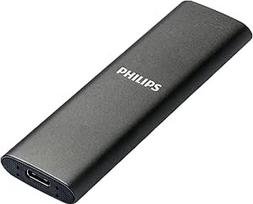 PHILIPS išorinis nešiojamasis 1 TB SSD diskas - itin plonas, SATA Ultra Speed USB-C, skaitymo greitis iki 540MB/s, aliuminis