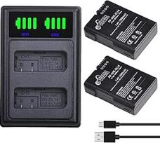 Pickle Power 2 pakuotės EN-EL14 EN-EL14A akumuliatoriaus įkroviklio rinkinys 1500mAh atsarginės baterijos, skirtos Nikon D5300 D5600 D5500 D5500 D5200 D5100 D3500 D3400 D3300 D3200 D3100 DF Coolpix P78000 P7700 P7100 P7000