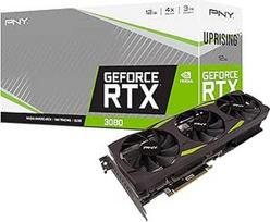 PNY GeForce RTX 3080 12GB XLR8 Gaming Epic-X RGB Uprising Triple Fan Vaizdo plokštė LHR, VCG308012LTFMPB, juoda
