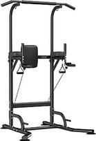 Power Tower Dip Station Klimmzugstange Freistehend Höhenverstellbar von 170-220cm Multifunktionale Kraftstation Kraftturm Trainingsgerät für Zuhause Pull Up Bar