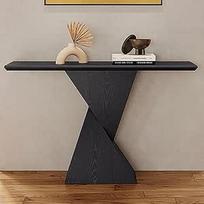 PQXQZ Konsolentisch für den Eingangsbereich Eingangstisch aus Massivholz Moderne Deko Möbel für den Eingangsbereich für Wohnzimmer Flur und Schlafzimmer(Black)