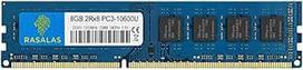 Rasalas 8GB PC3-10600 DDR3 1333 Udimm DDR3 atminties modulis 2Rx8 PC3 10600U 240 Pin 1,5 V CL9 1333 MHz RAM atminties modulis AMD, "Intel" sistemai, staliniam kompiuteriui