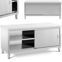 Royal Catering Centrinis stalviršio stalas su spinta ir stumdomomis durimis 180 x 60 x 85 cm