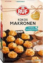 RUF Kokosiniai makaronai, žiemos klasika, traški išorė ir malonus sultingas vidus, su kepimo vaflių lakštais, kurie yra birios kokosinių makaronų masės pagrindas, 1 x 385 g