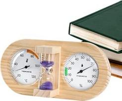 Sauna Timer | 15-Minuten Countdown Hygrometer Messgerät | Holzrahmen für Wandmontage mit 15-Minuten-Timer Sauna Temperatur- und Luftfeuchtigkeitsmesser | für Raum Garage Gewächshaus