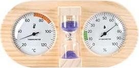 Sauna Timer,15-Minuten Countdown Hygrometer Messgerät - Holzrahmen für Wandmontage mit 15-Minuten-Timer Sauna Temperatur- und Luftfeuchtigkeitsmesser | für Zuhause, Garage, Arbeitsplatz, Schlafzimmer,