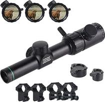 Šautuvo optinis 1-4X20 raudonos/žalios spalvos taktinis optinis vandeniui atsparus šautuvo optinis taikiklis su 20 mm ir 11 mm "Weaver/Picatinny Rail" laikikliais, skirtas taktinei "Airsoft" medžioklei