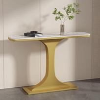 Schmaler Konsolentisch für den Eingangsbereich - Mid-Century Modern Sofatisch mit Stauraum für Wohnzimmer und Flur, 39,4 Zoll Gold-Akzent-Design (100 cm)