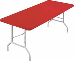 SHTGOI Elastinga staltiesė Elastinga Spandex staltiesė Stačiakampio formos stalo apsauga su elastine juosta Skalbiama ir sulankstoma sodo staltiesė lauko terasos vakarėlio stovyklavimo stalui Raudona 6 pėdų (183 x 76 cm)