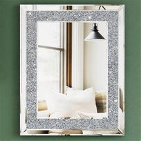 SHYFOY Crystal veidrodis sienoms dekoruoti - 40 x 50 cm stačiakampio formos sidabrinis sidabrinės kibirkšties veidrodis su smulkintais deimantais, sieninis dekoratyvinis veidrodis gyvenamajam kambariui