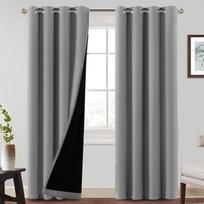 Šiluminės užuolaidos Šalčio apsauga 100% Blackout užuolaidos Šilumos izoliacinės Eyelet užuolaidos 2 užuolaidų rinkinys H 260 x W 140 cm Blackout užuolaidos Gyvenamasis kambarys užuolaidos Eyelets Dove Grey