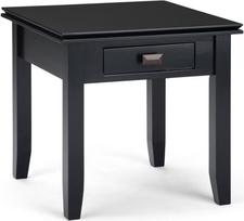 SIMPLIHOME "Artisan" šoninis staliukas, pušies medienos medžiaga, juodas, 21 colio