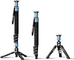 SIRUI P-424FS Modulinis 3 in 1 anglies pluošto monopodas su 63 colių trikojo laikikliu Maksimali apkrova 12 kg fotoaparatams, DSLR, vaizdo kameroms
