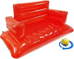 Skaidri pripučiama sofa sėdynė 60 x 31,5 x 30 colių Pripučiama kėdė Nešiojamasis suaugęs paauglys pripučiama sofa oro sofa Patio pripučiami baldai žygiams, piknikams, lauke, baseinas šalis muzika, F