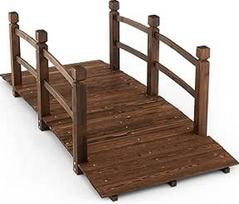 SOARS Medinis tiltelis su turėklais, sodo tiltelis iš eglės medienos, stabilus tvenkinio tiltelis iki 150 kg, 171,5 x 75,5 x 58 cm, dekoratyvinis tiltelis, kuriuo galima vaikščioti, dekoratyvinis tiltelis sodui, tvenkiniui ir upeliui