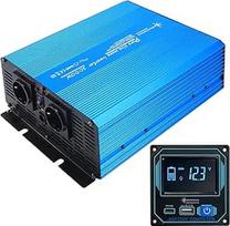 SOLARTRONICS TS2000 įtampos keitiklis 12 V 230 V grynos sinusinės bangos ekranas įmontuotas nuotolinio valdymo pultas USB C + A