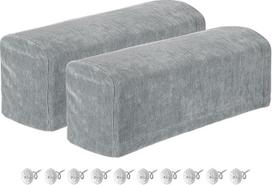 sourcing map Stretch Armrest Covers Chenille Soft Armchair Slipcovers Couch Recliner Armrest Cover with Swivel Pins for Chair Sofa Grey 2 Pack