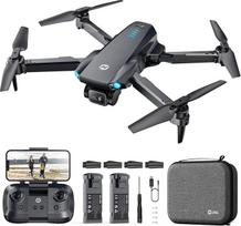 Šventasis akmuo HS290 sulankstomas dronas su 1080P kamera pradedantiesiems ir vaikams, kvadrokopteris su optiniu srautu, programėlės valdymu, skraidymu bakstelėjus, 3 greičio lygiais, 2 baterijomis, žaislas / dovana berniukams ir mergaitėms